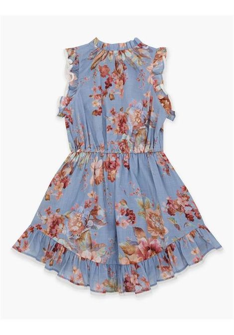 Abito con stampa ZIMMERMANN KIDS | 1449DRS261DENIM FLORAL MULTI